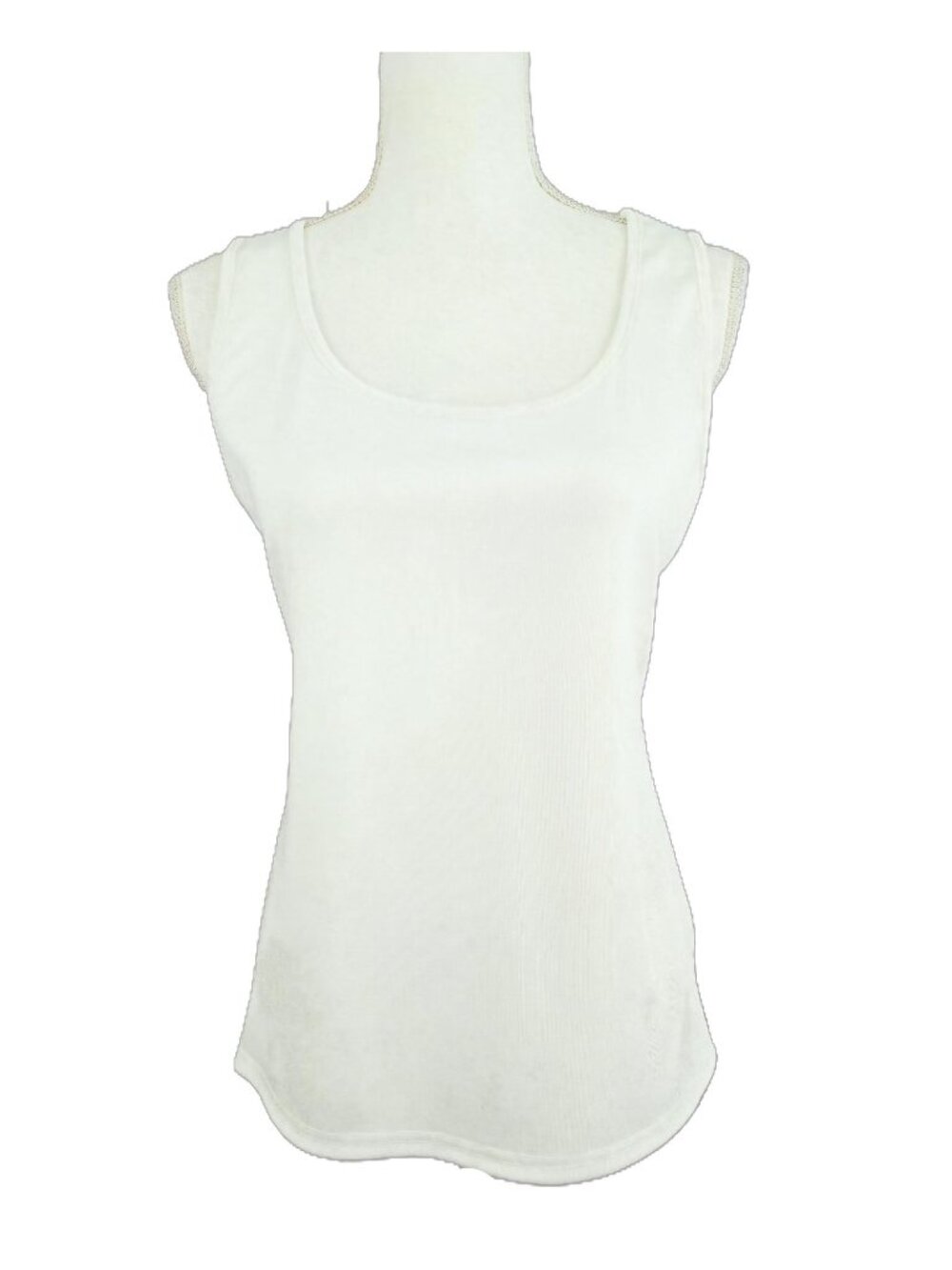 NWOT White Ribbed Scoop Neck Tank Top XL